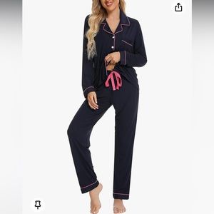 NWT: Anjue Pajamas for Women: Sz: S Pink/Navy